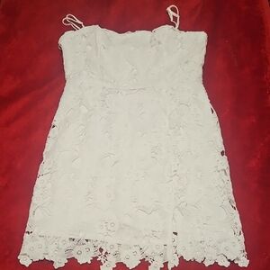Francesca's Collections Strapless White Lace Dress